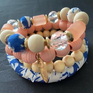 Plunder jewelry. Floral and wood . 7”.